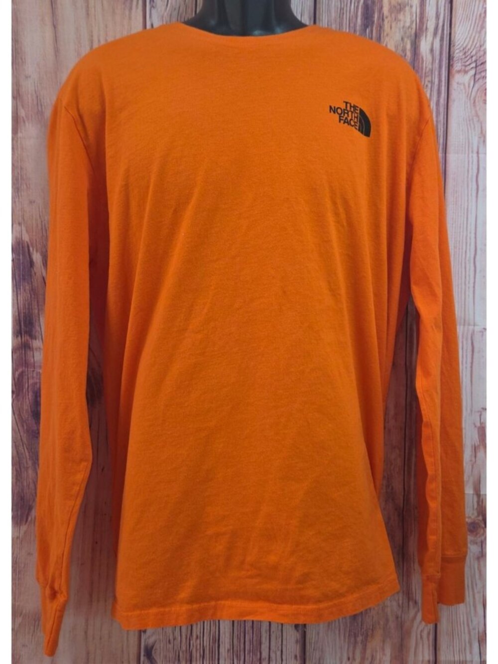 The North Face Mens Orange Long Sleeve T-Shirt XL Standard Fit 100% Cotton
